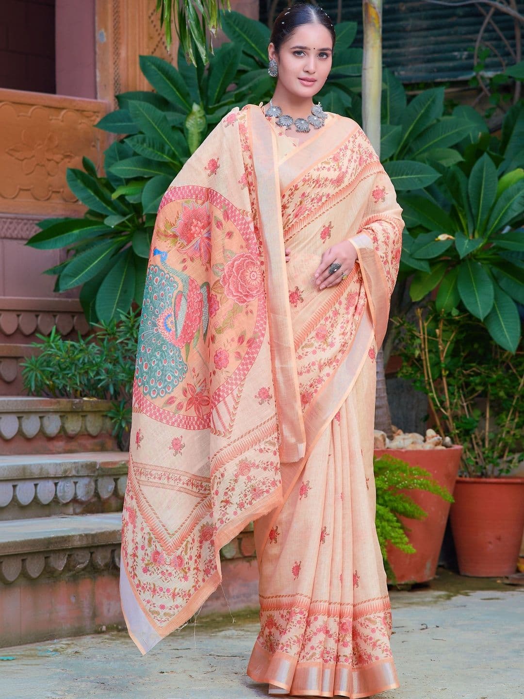 MANVAA Floral Saree - view 1