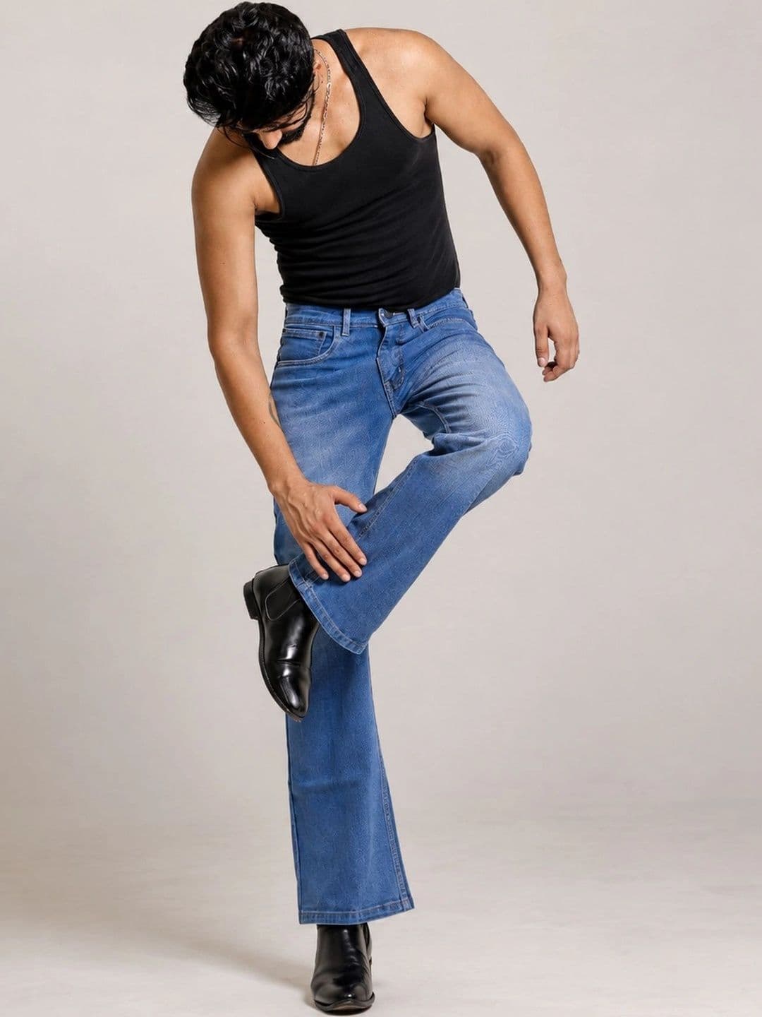 Denimora Men Bootcut Mid-Rise Stretchable Jeans thumbnail 2