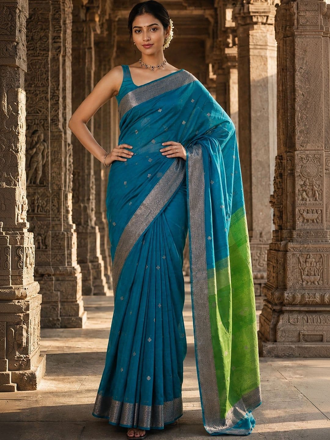 KALINI Woven Design Zari Designer Kanjeevaram Saree thumbnail 2