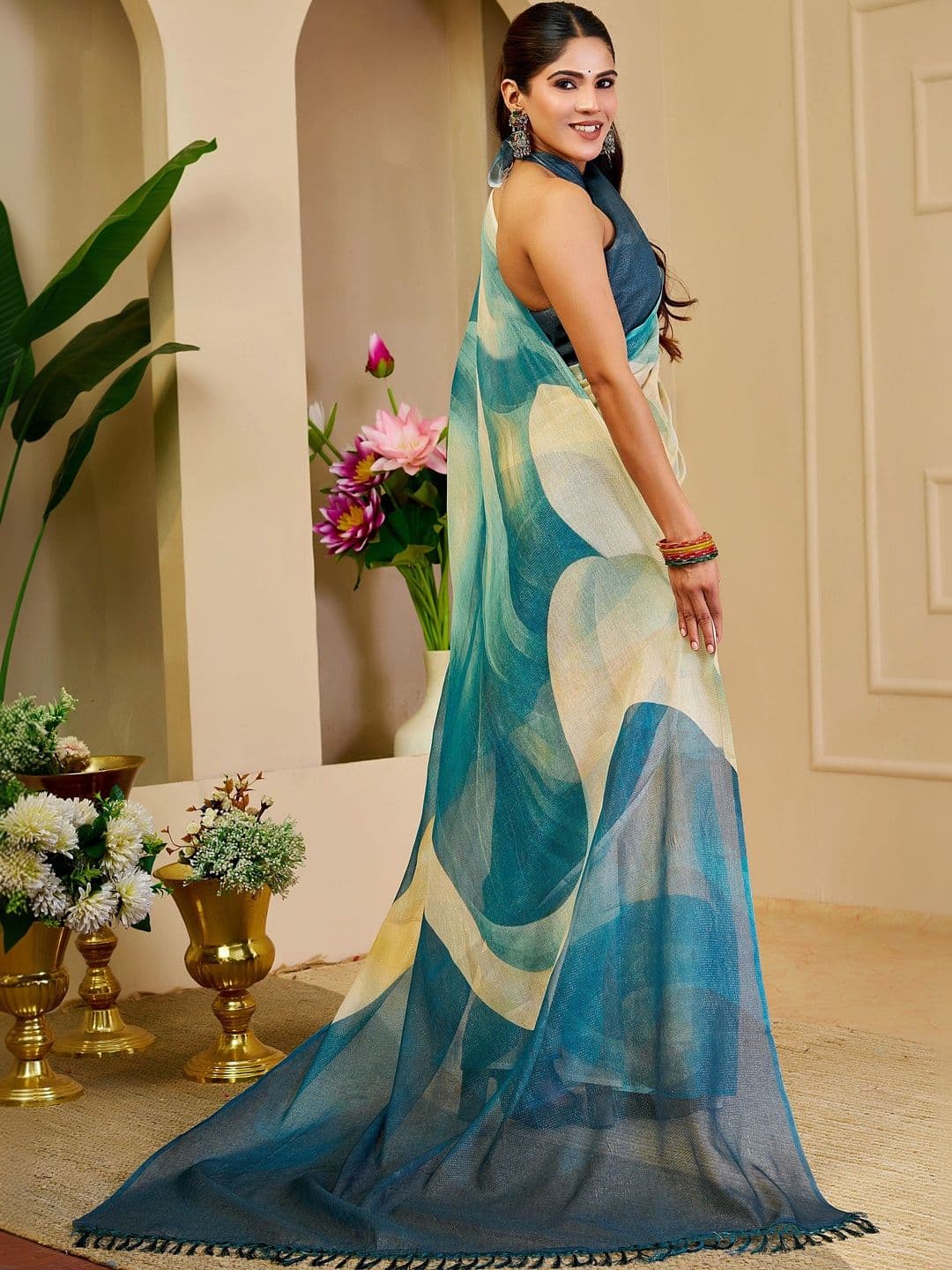 HERE&NOW Silk Cotton Fusion Saree thumbnail 2
