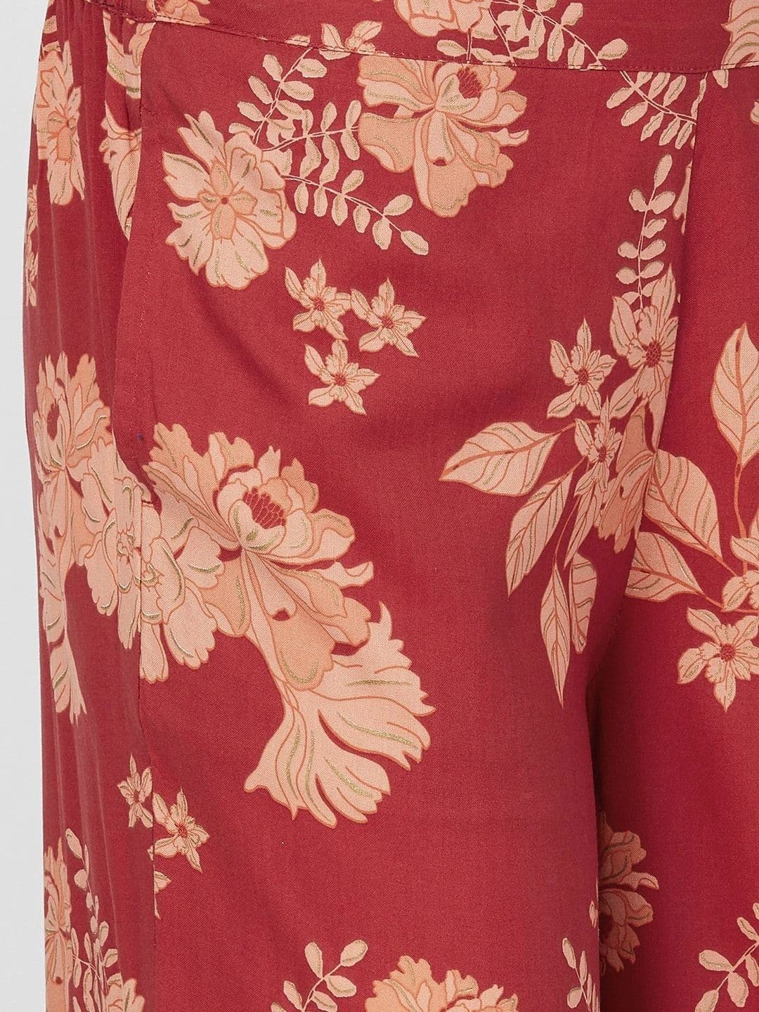 Melange by Lifestyle Women Floral Printed Regular Kurta with Trousers thumbnail 4
