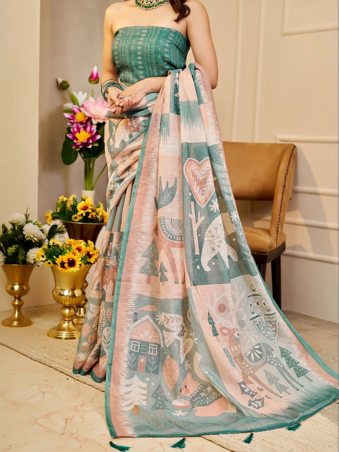 Maroosh Silk Cotton Handloom Saree thumbnail 7