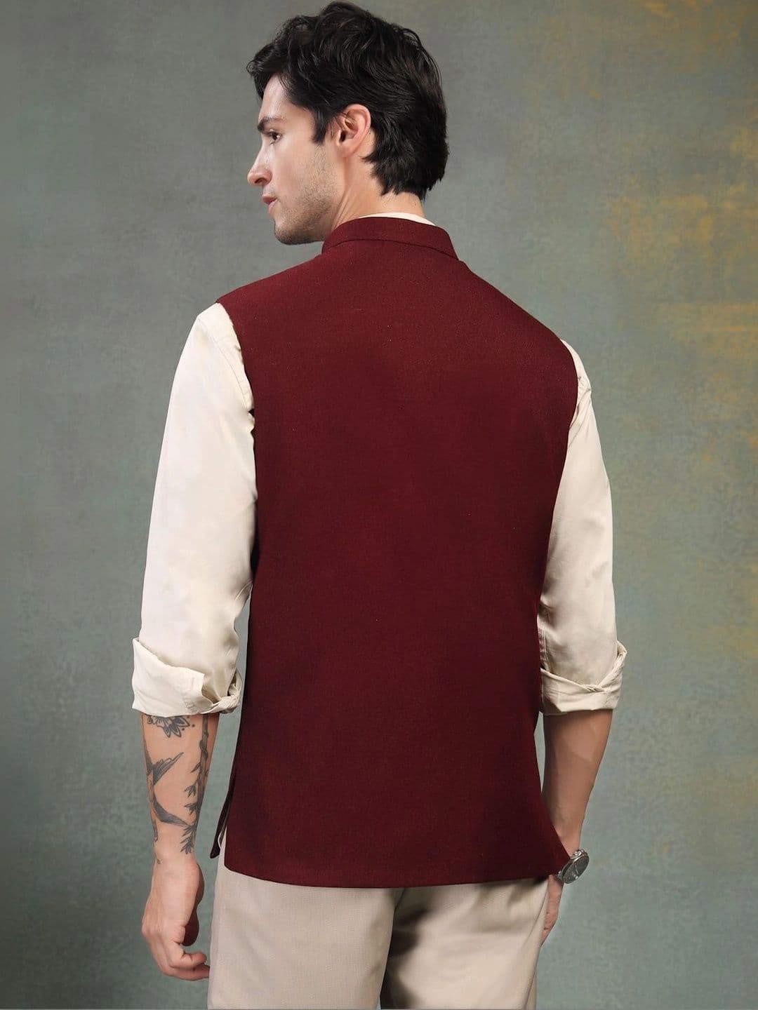 Badoliya & Sons Pure Wool Woven Nehru Jackets thumbnail 2