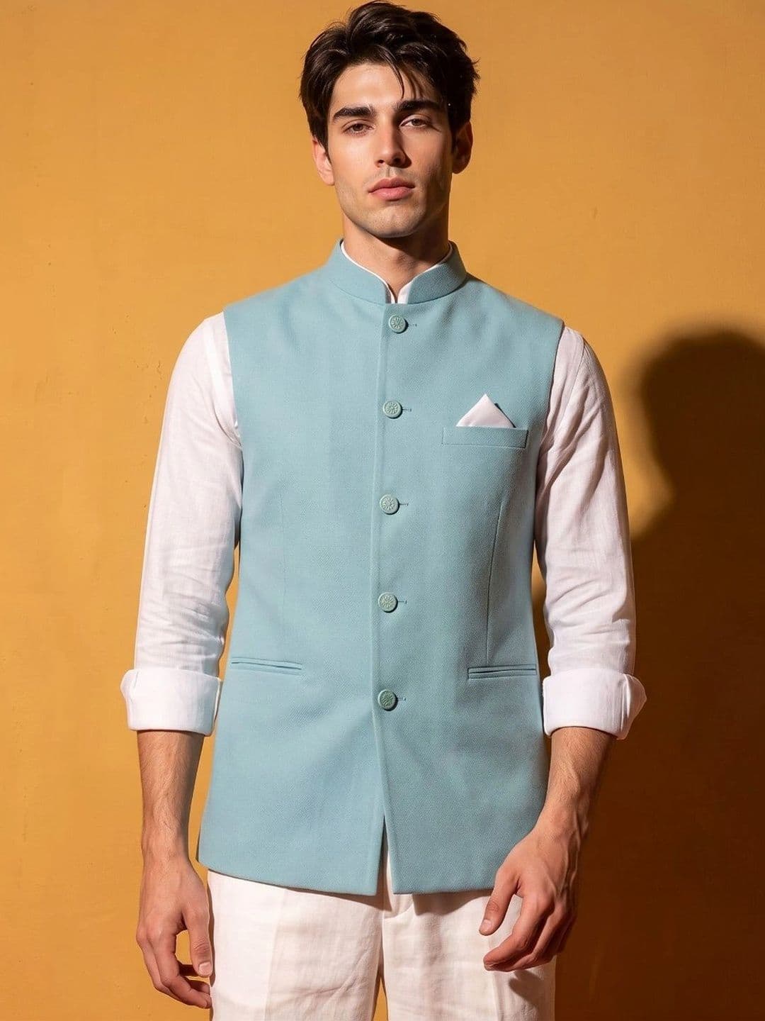 DRIP CHOWK Woven Nehru Jackets - view 1