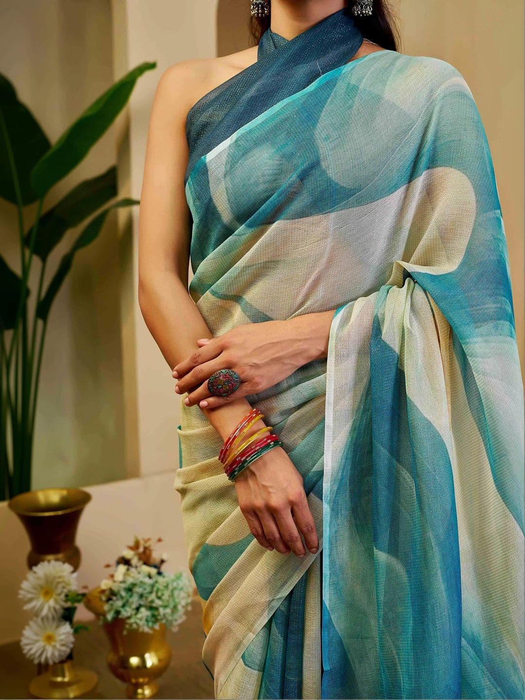 MANVAA Silk Cotton Handloom Saree thumbnail 4