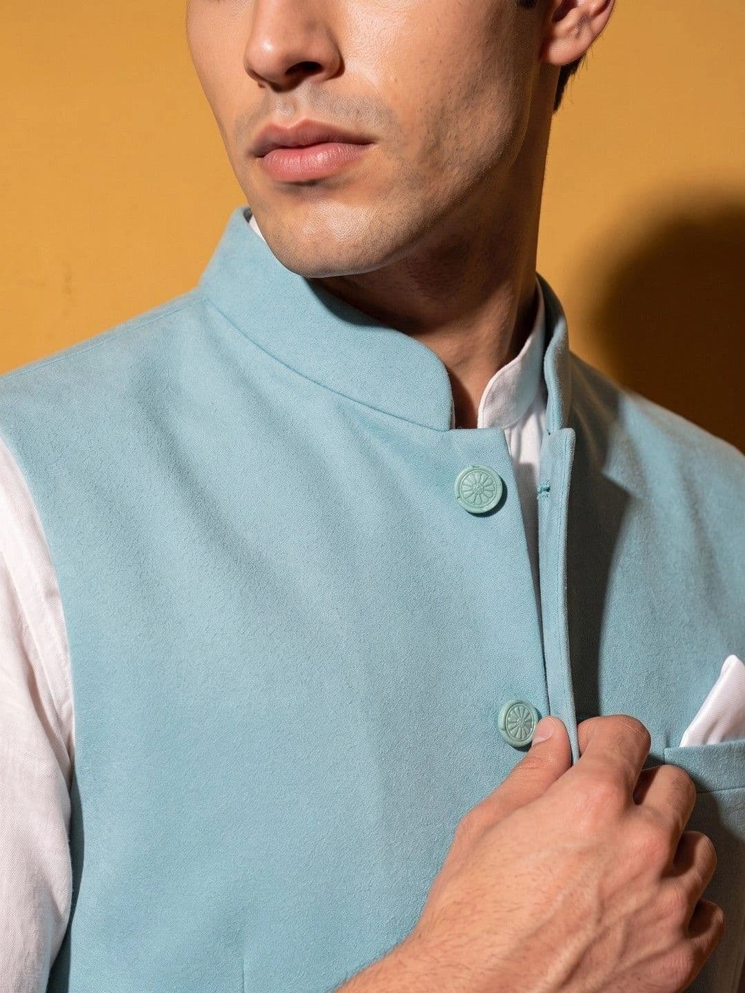 DRIP CHOWK Woven Nehru Jackets thumbnail 3