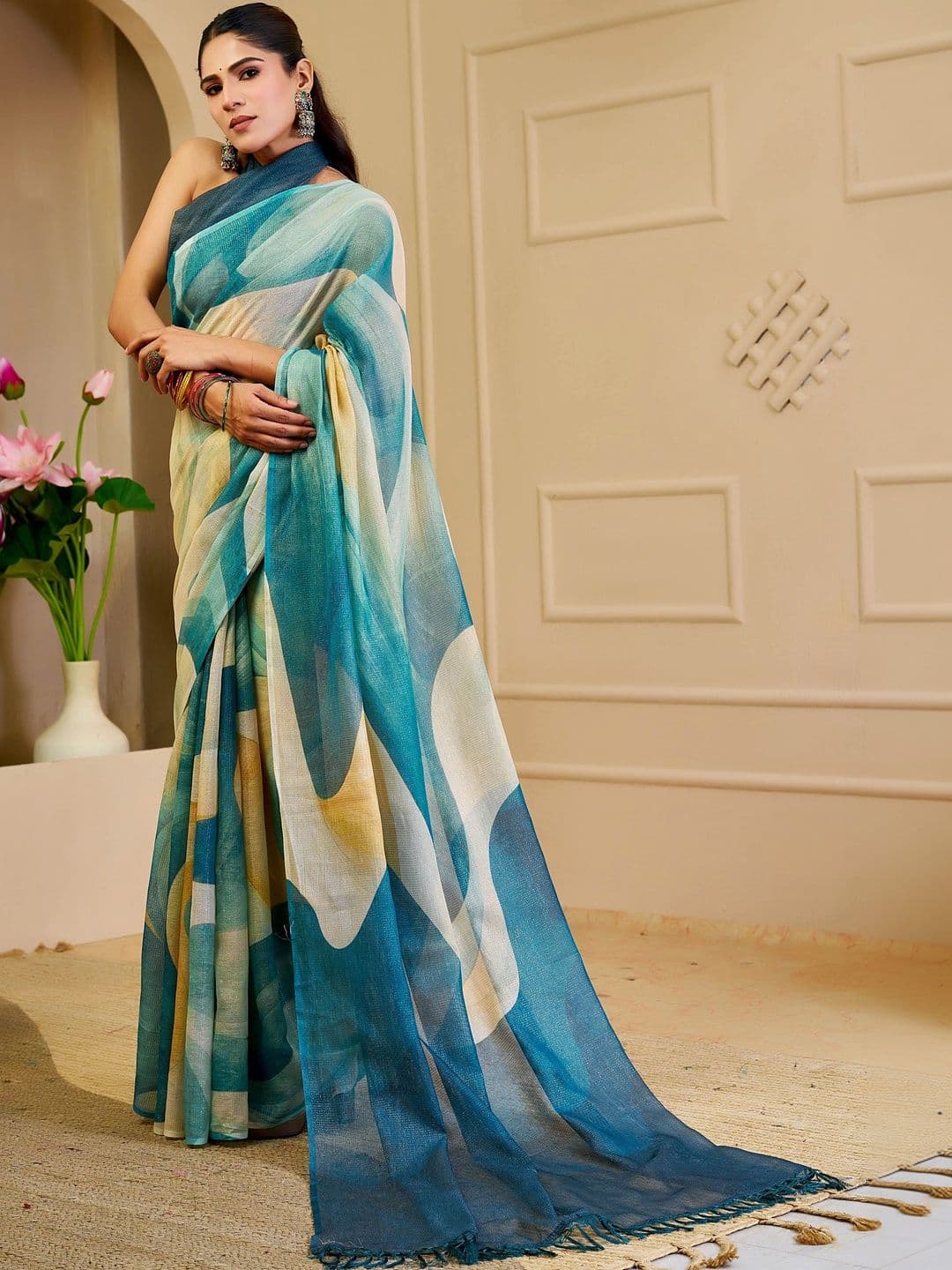 HERE&NOW Silk Cotton Fusion Saree thumbnail 7