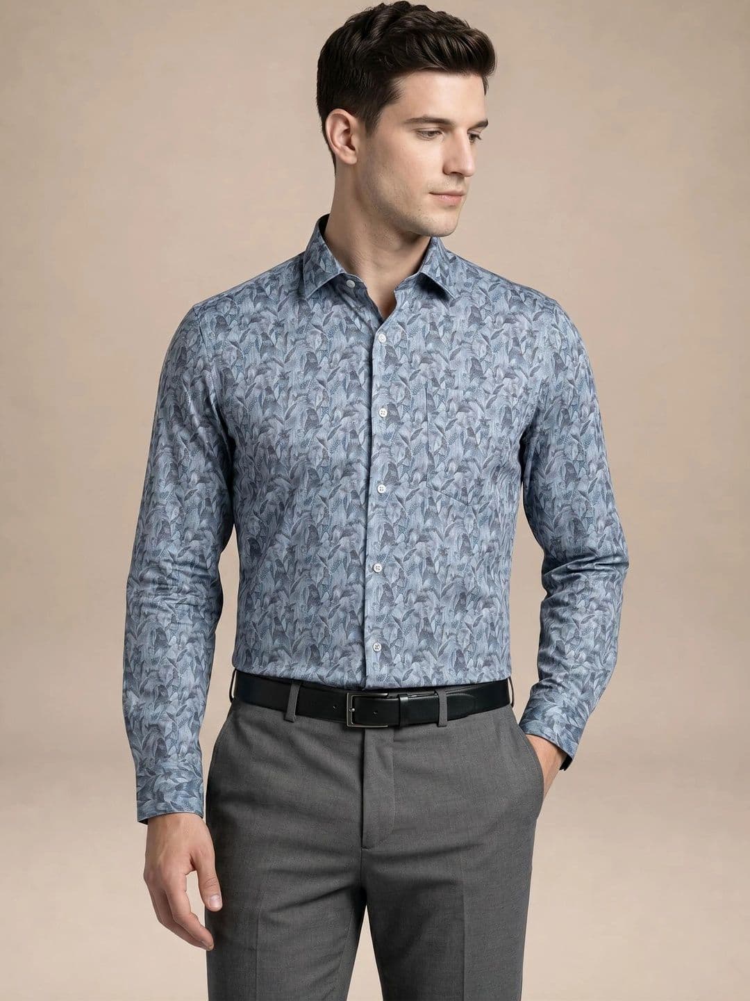 Turtle Men Standard Slim Fit Printed Semiformal Shirt - view 1