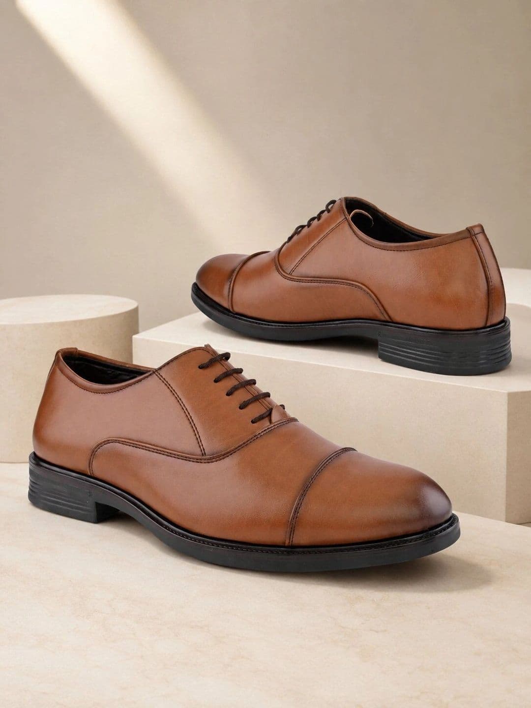 House of Pataudi Men Textured Formal Oxfords - view 1