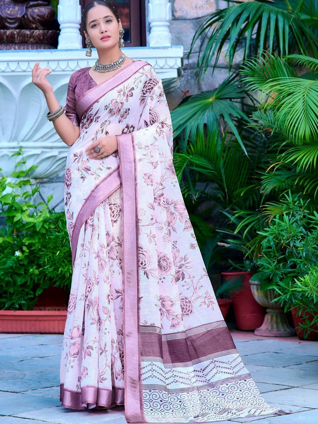 MANVAA Floral Saree - view 1