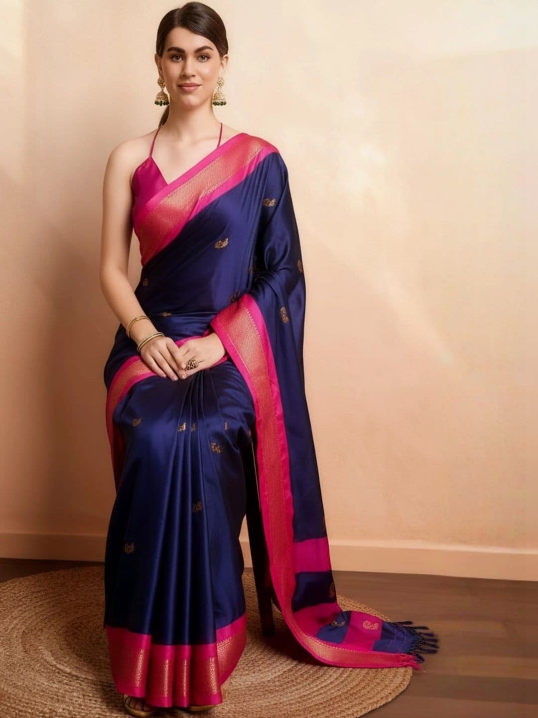 Sangria Zari Pure Cotton Kanjeevaram Saree thumbnail 4