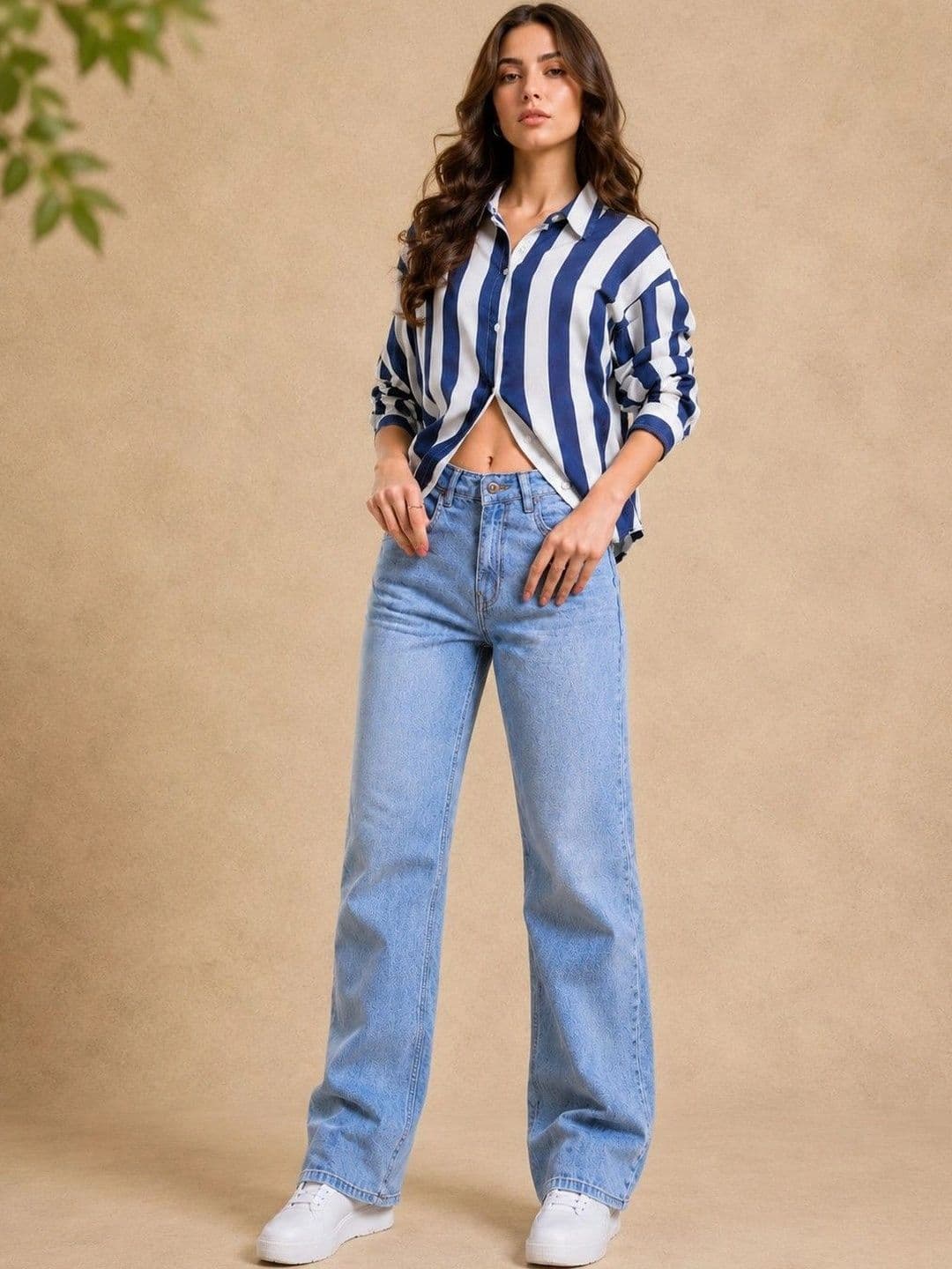 DressBerry Women Comfort Wide Leg High-Rise Light Fade Stretchable Jeans - view 1