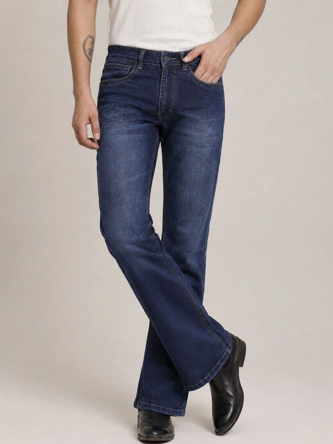Denimora Men Bootcut Mid-Rise Stretchable Jeans - view 1