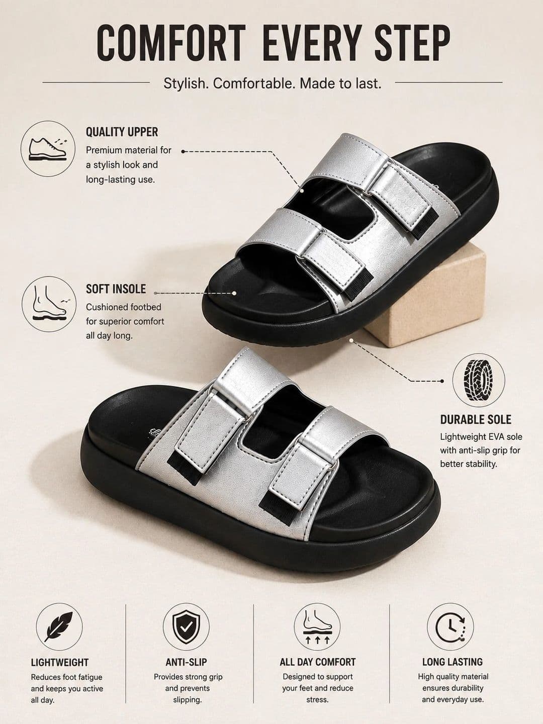 Mast & Harbour Men Comfort Sandals thumbnail 5