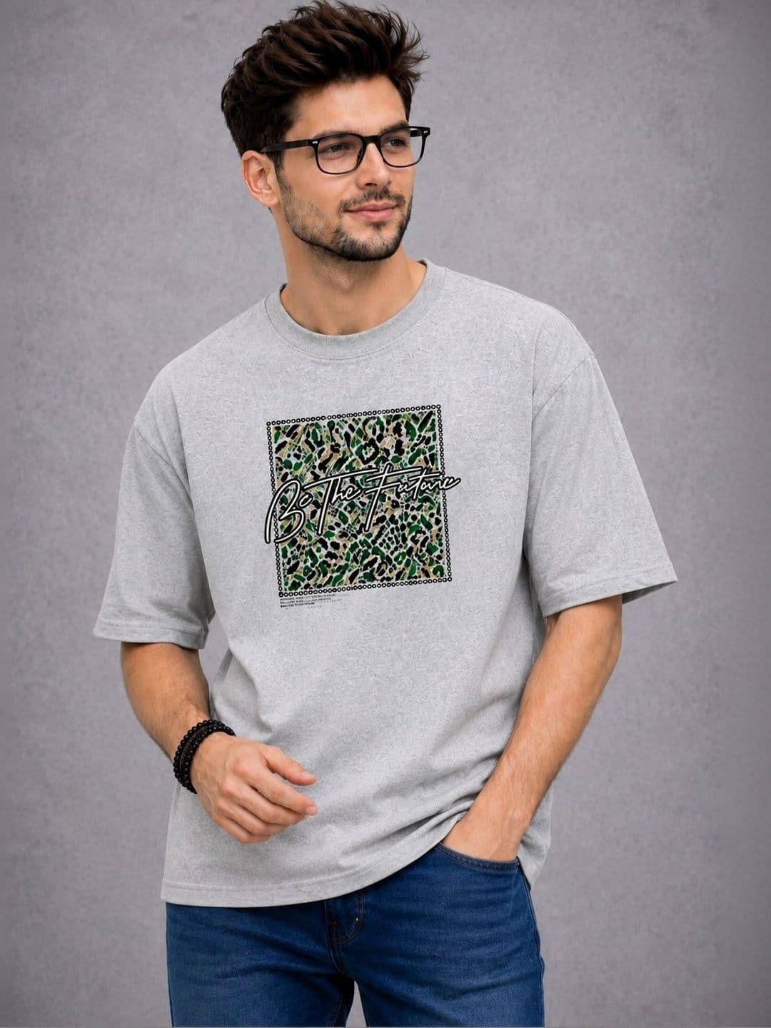 Moda Rapido Men Printed Drop-Shoulder Sleeves T-shirt thumbnail 4