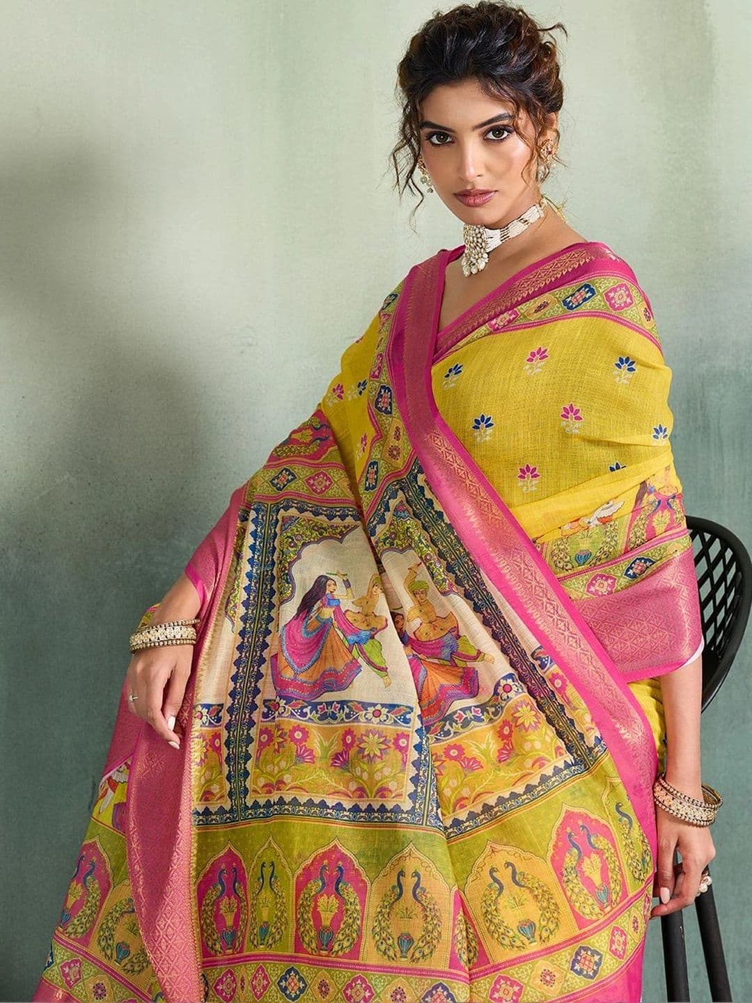 OFLINE SELECTION Ethnic Motifs Pure Cotton Banarasi Saree thumbnail 2