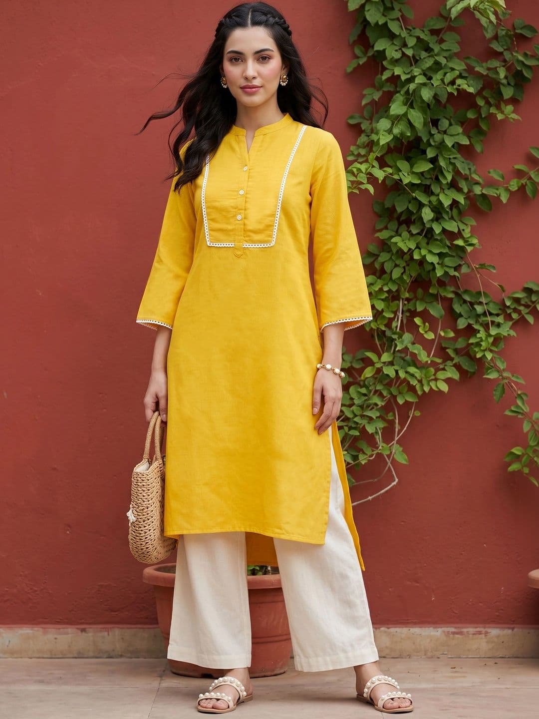 Anouk Women Striped Handloom Kurta - view 1