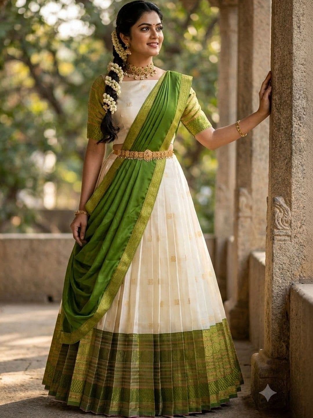 Fabcartz Semi-Stitched Lehenga & Unstitched Blouse With Dupatta thumbnail 3