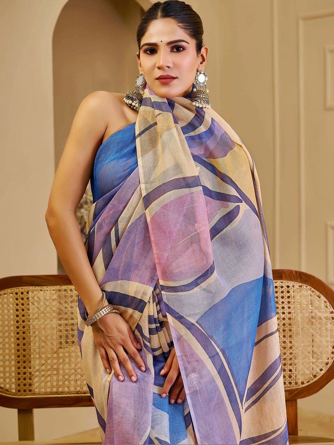 HERE&NOW Women Silk Cotton Handloom Saree thumbnail 6