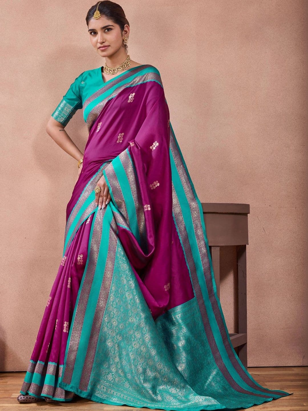 Maharanga Zari Silk Blend Kota Saree thumbnail 4