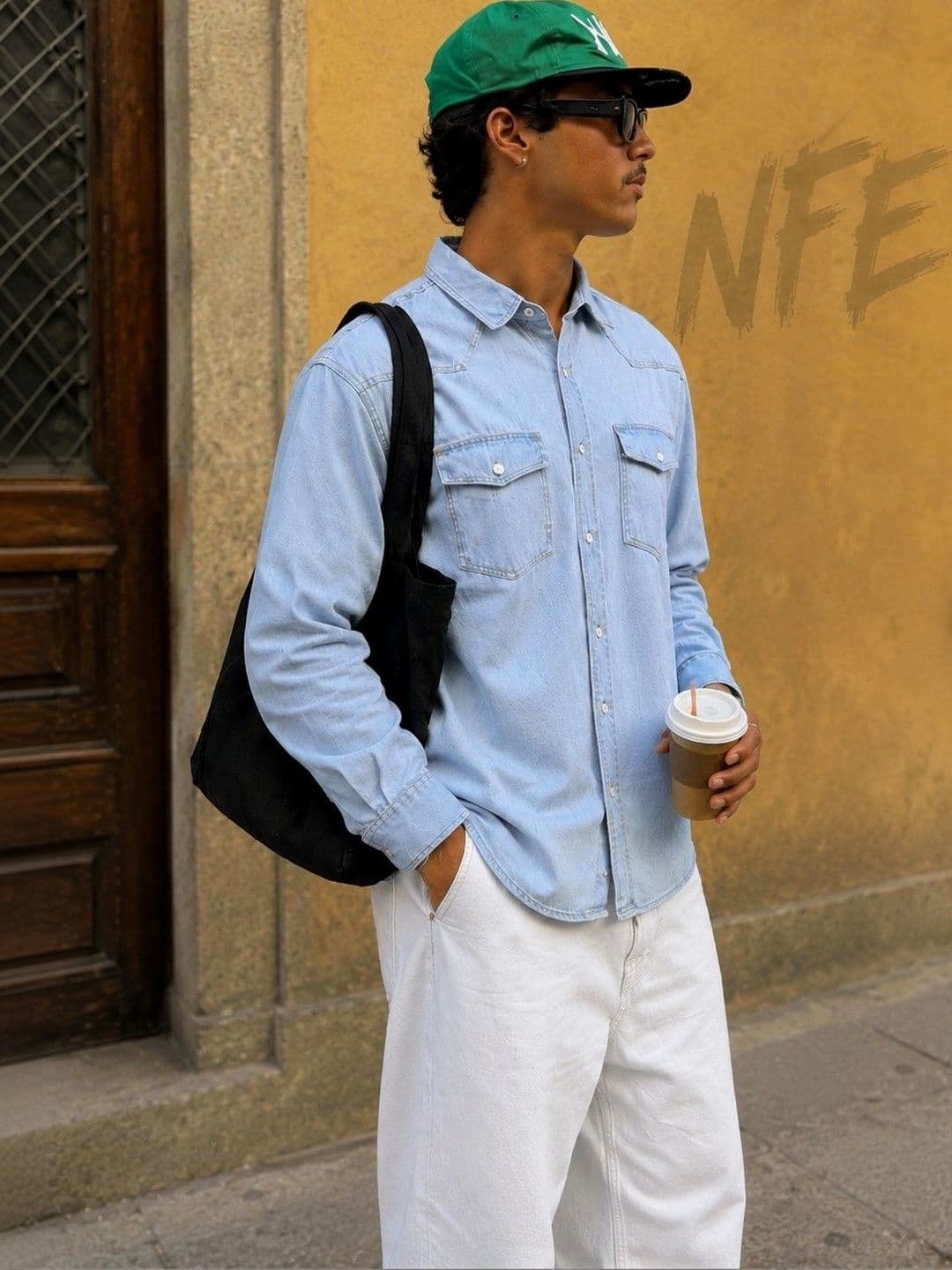 Bene Kleed Men Regualar Fit Double Pocket Denim Shirt thumbnail 2