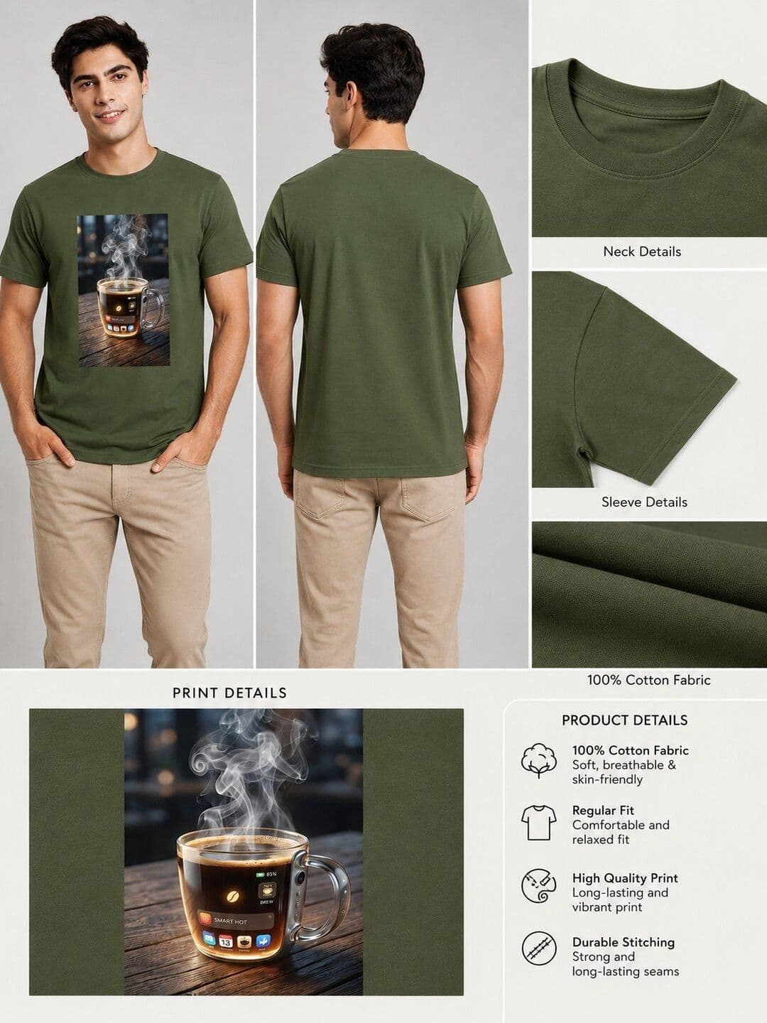 The Arth India Clothing Men Printed T-shirt thumbnail 6