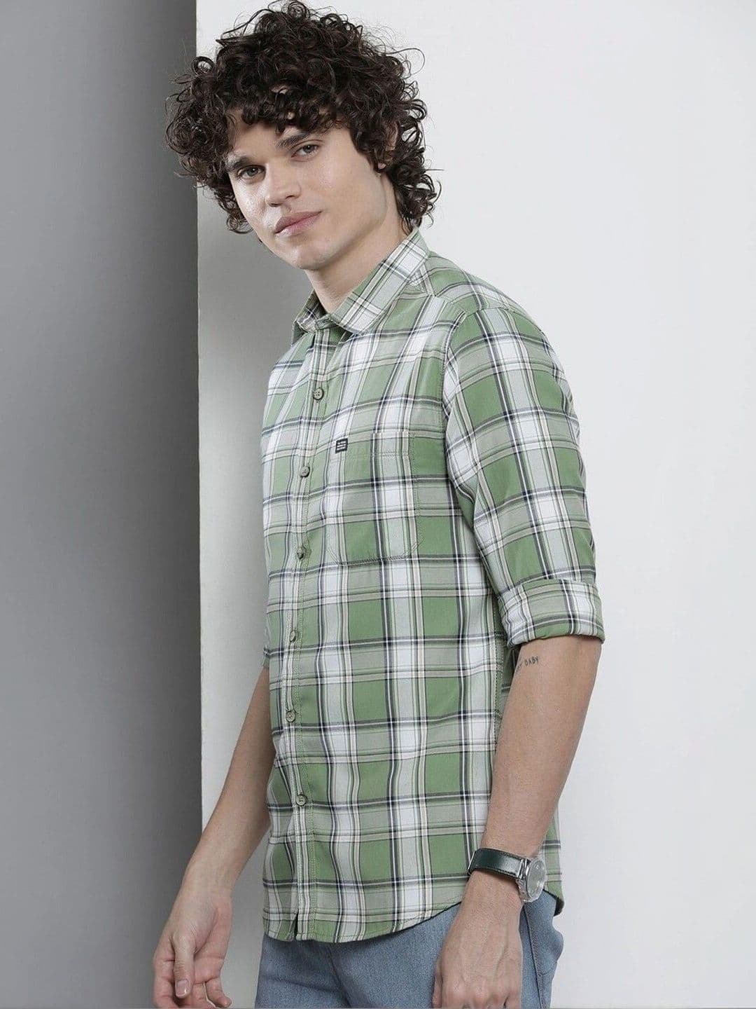 Studio-9 Men Classic Slim Fit Checked Casual Shirt thumbnail 2