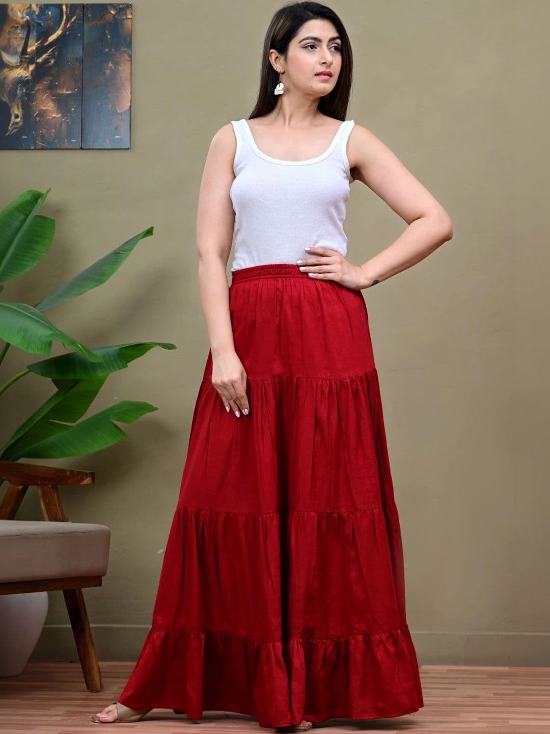 KELWA Women Tiered Maxi Tiered Skirt thumbnail 4