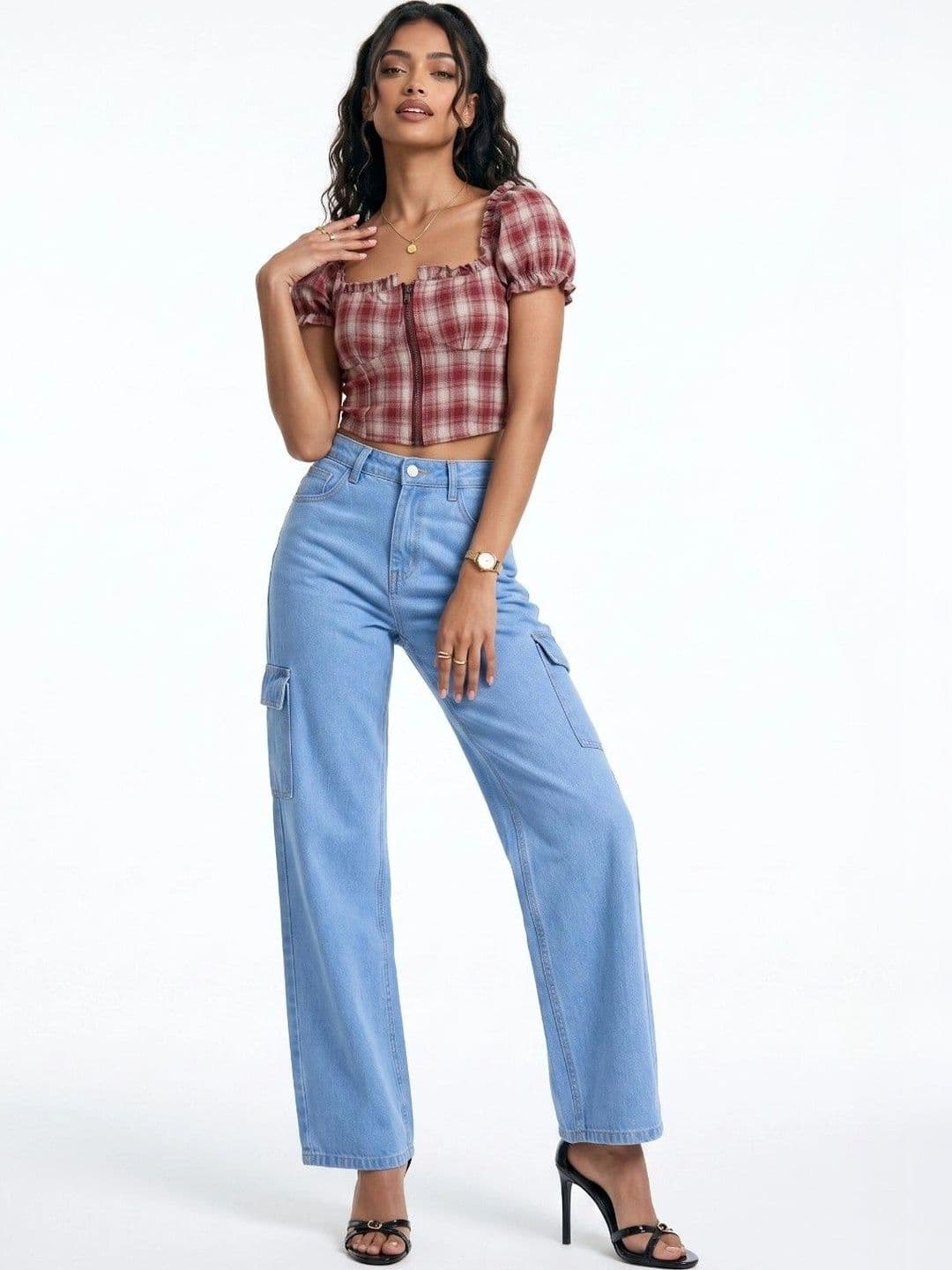 jeancherry Women Classic Relaxed Fit Mid-Rise Stretchable Jeans thumbnail 3