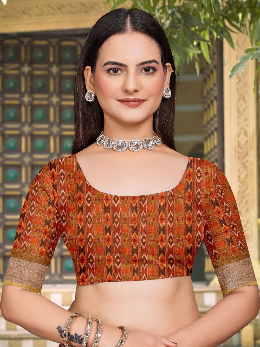 Maroosh Striped Saree thumbnail 3