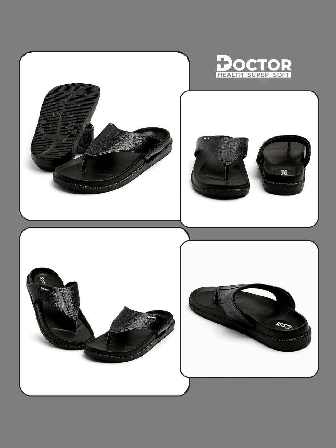 DOCTOR HEALTH SUPER SOFT  Men Black Solid Eva Slip-On thumbnail 5