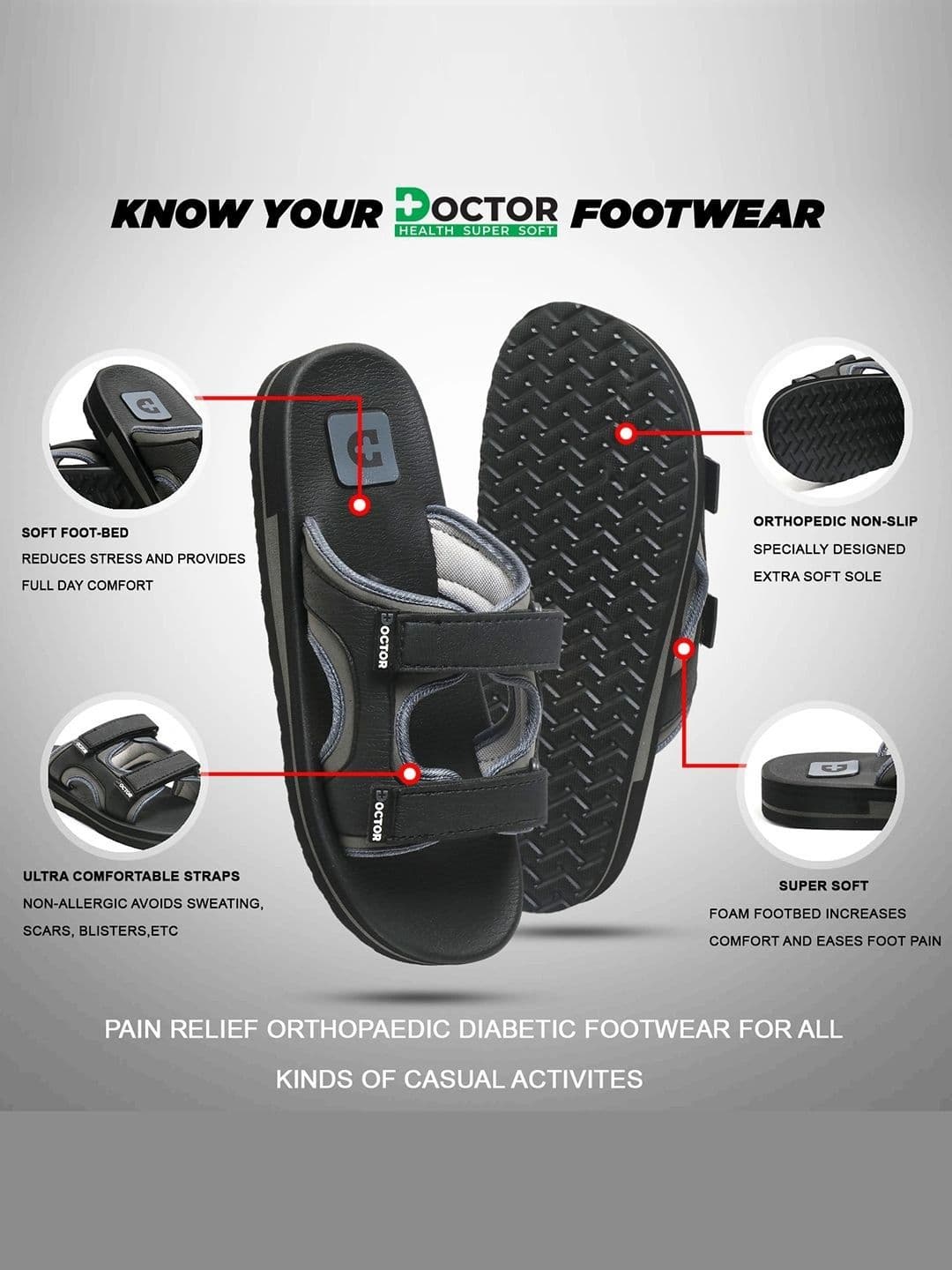 DOCTOR HEALTH SUPER SOFT  Men Room Slippers thumbnail 5