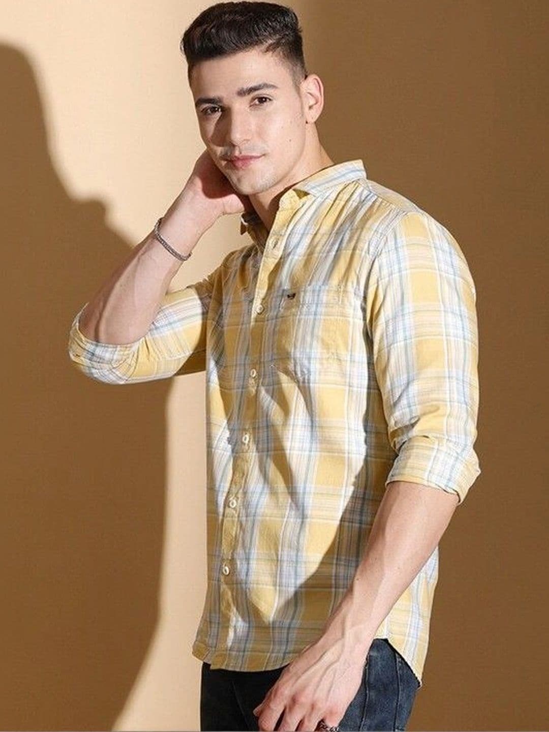 Studio-9 Men Classic Slim Fit Checked Casual Shirt thumbnail 4
