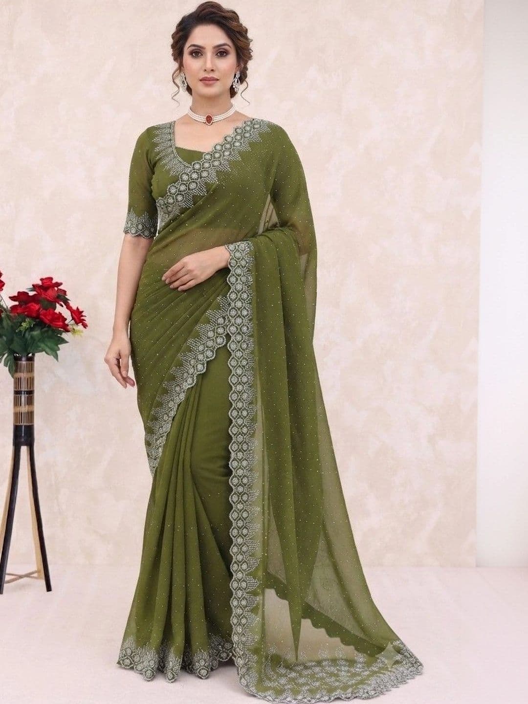 SmileyFashion Pure Georgette Saree - view 1
