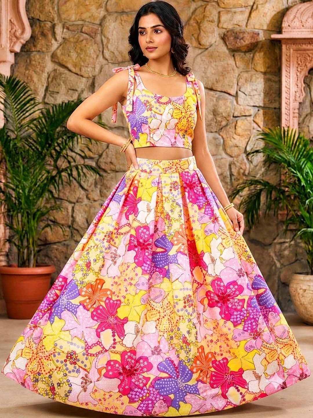 JK STORES Women Printed Ready to Wear Lehenga & - view 1