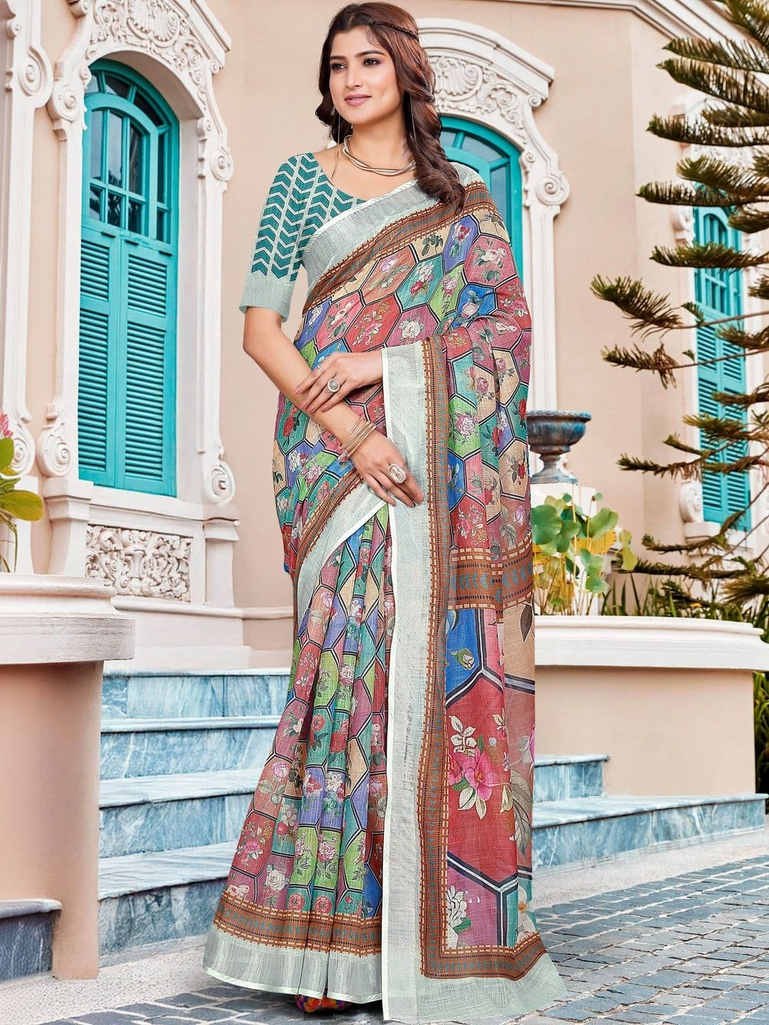 Maroosh Floral Saree - view 1