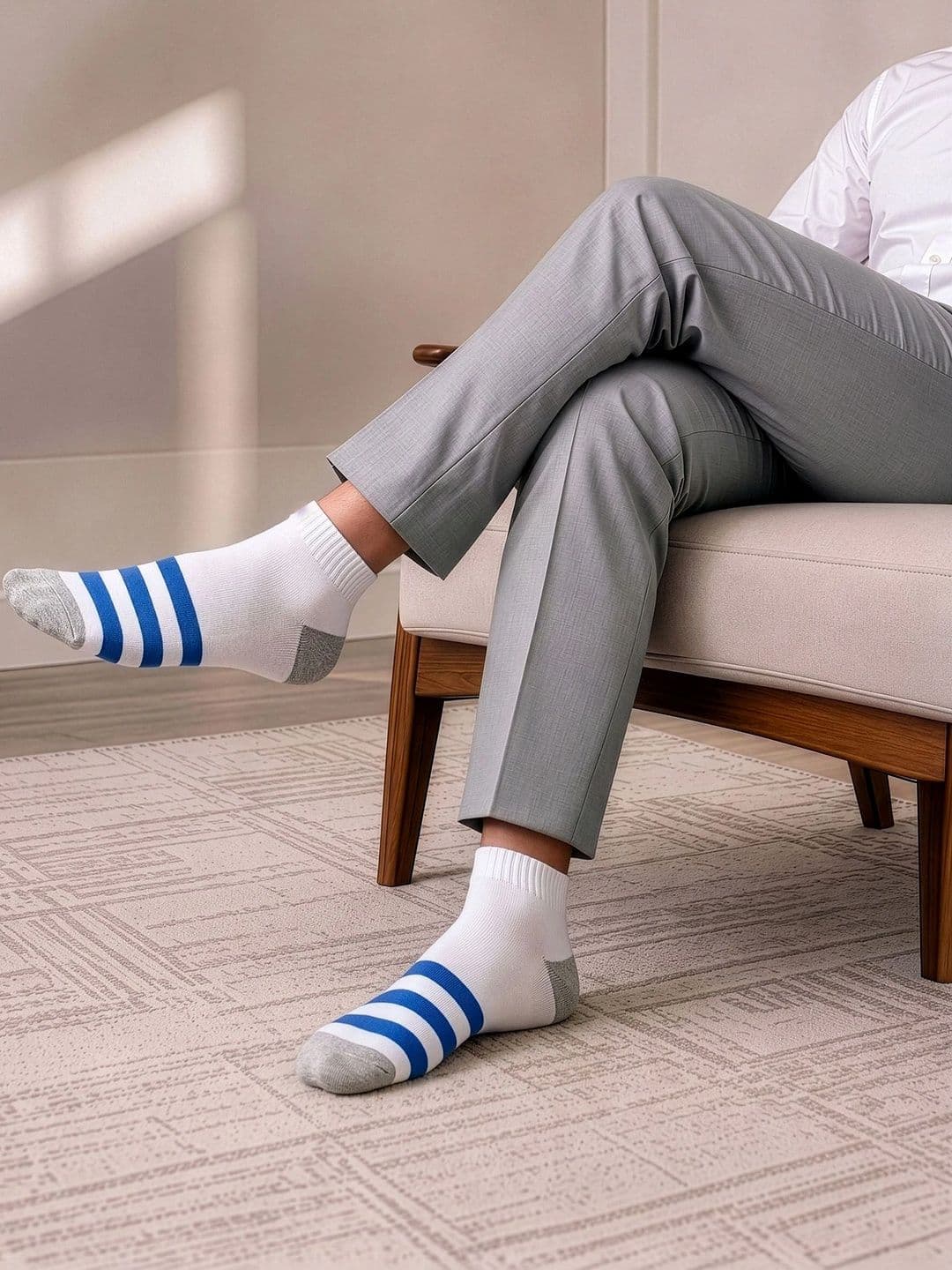 LOUIS STITCH Men Pack of 4 Cotton Assorted Striped Ankle Length Socks thumbnail 6