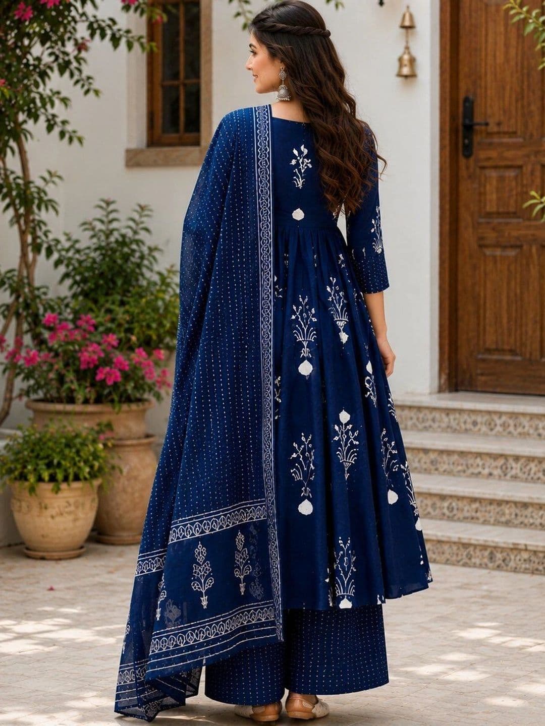 Chhipa Prints Women Ethnic Motifs Printed Empire Kurta with Palazzos & With Dupatta thumbnail 4