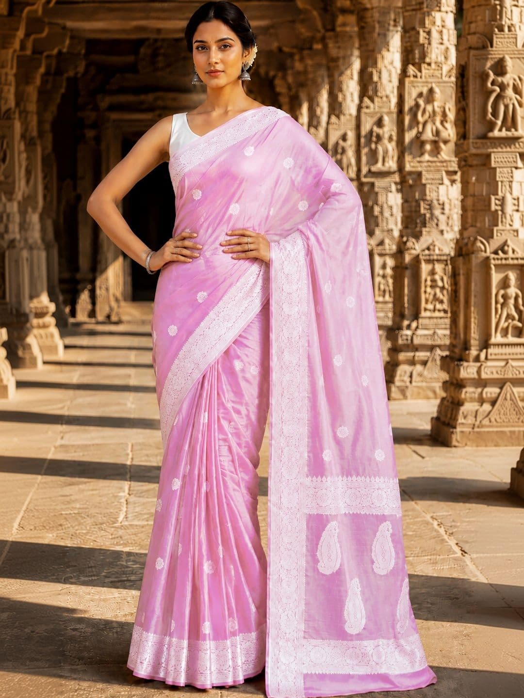 KALINI Women Woven Design Zari Designer Kanjeevaram Saree thumbnail 3