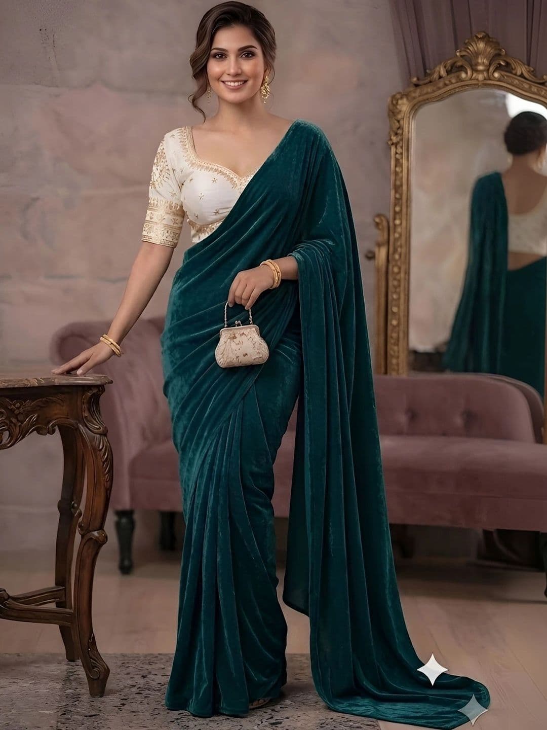 VRAGI Embroidered Saree - view 1