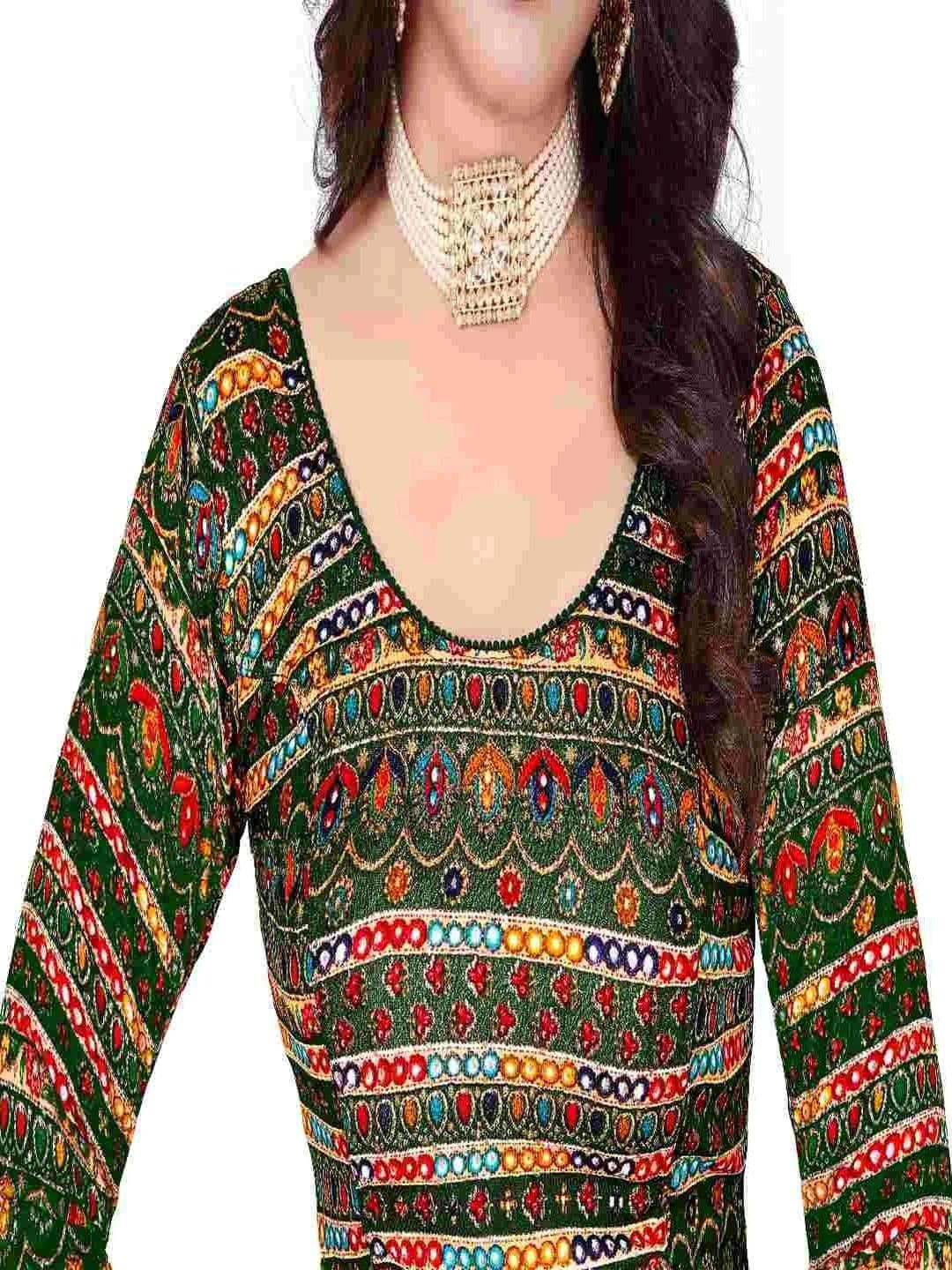 MPRAVEEN Women Pack of 2 Cotton Embellished Mirror Work Saree Blouse thumbnail 7