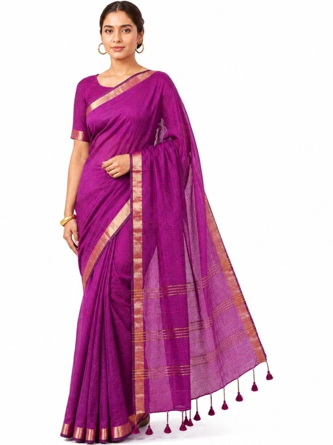 Maa shipra creation Zari Silk Cotton Saree - view 1