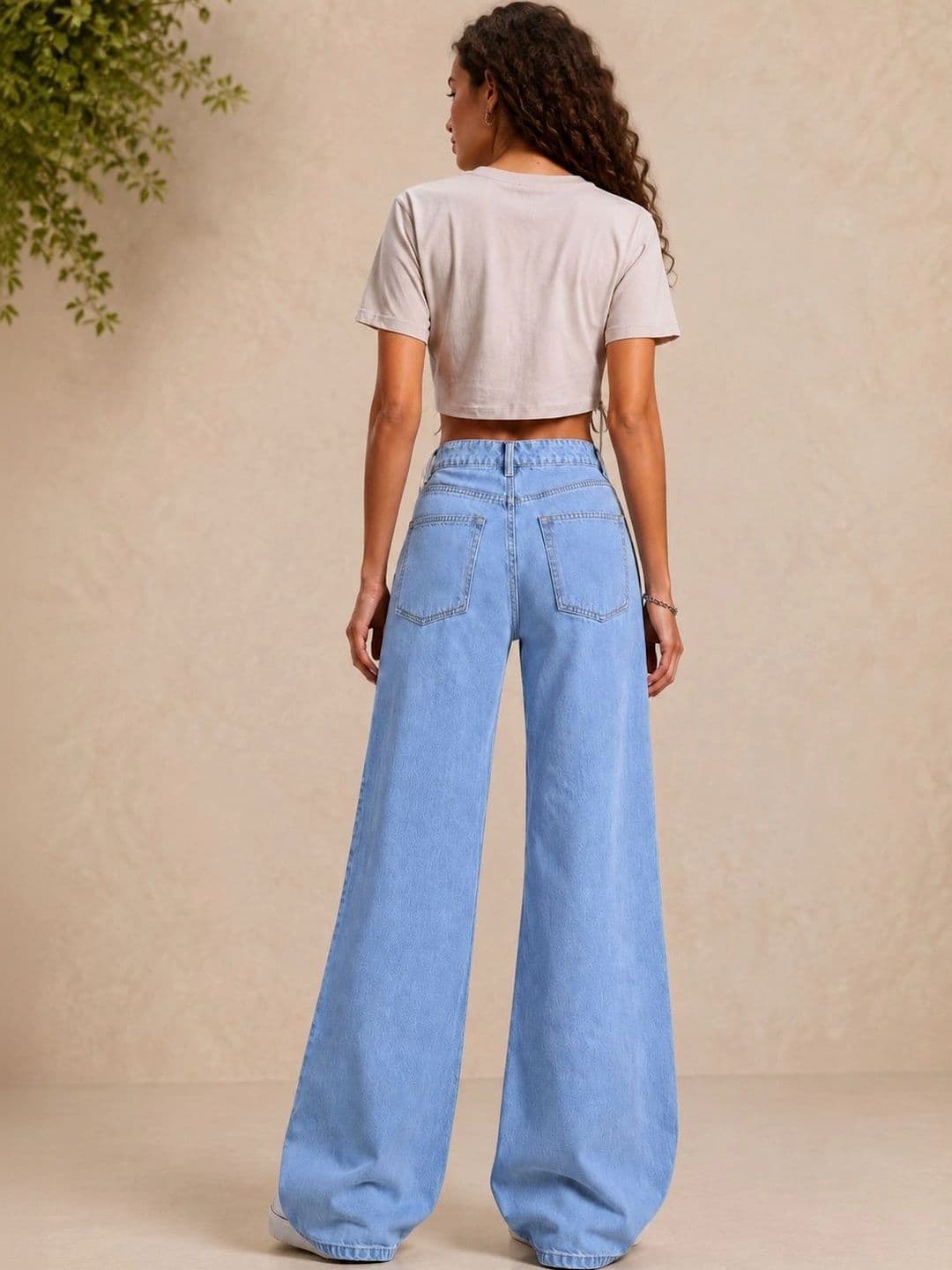 DressBerry Women Comfort Wide Leg High-Rise Light Fade Stretchable Jeans thumbnail 3