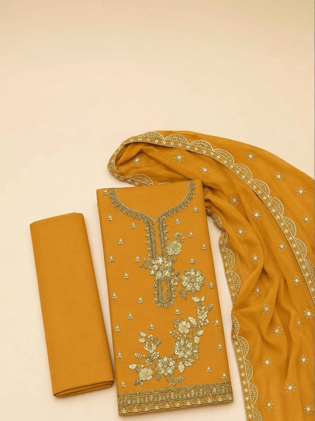 BHAIRAV TEX Embroidered Unstitched Dress Material thumbnail 2