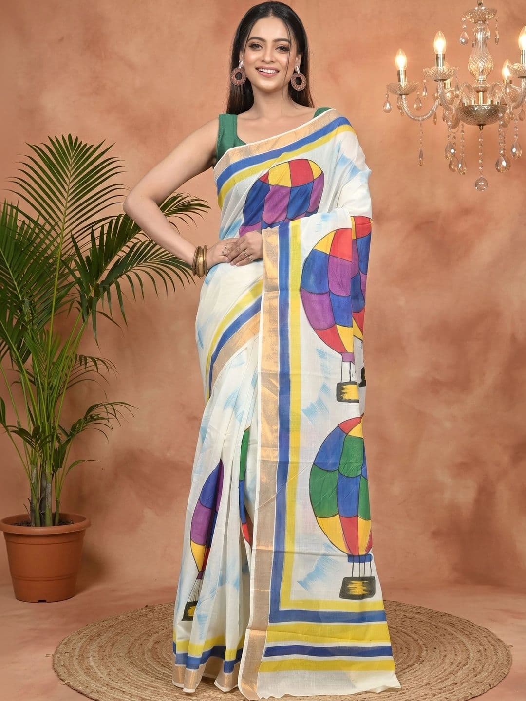GitAsit Ethnic Motifs Sequinned Pure Cotton Handloom Taant Saree thumbnail 7