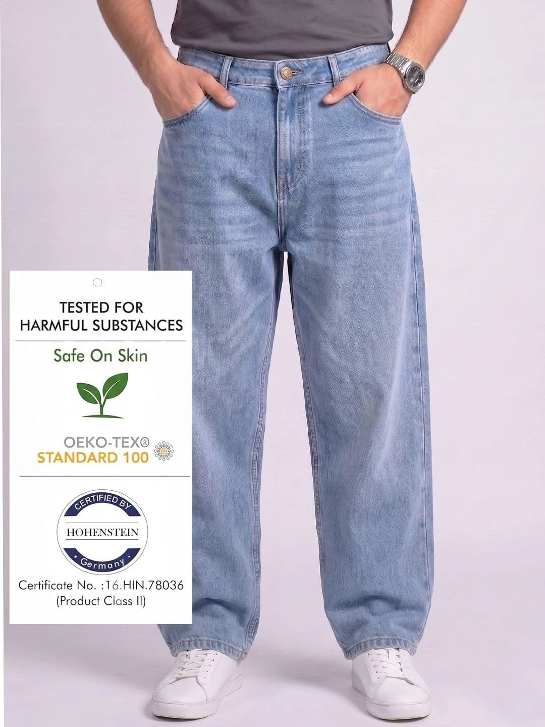 BELANO Men Comfort Mid-Rise Light Fade Stretchable Jeans thumbnail 5
