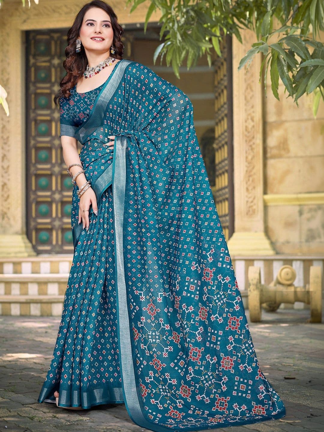MANVAA Polka Dot Saree thumbnail 6