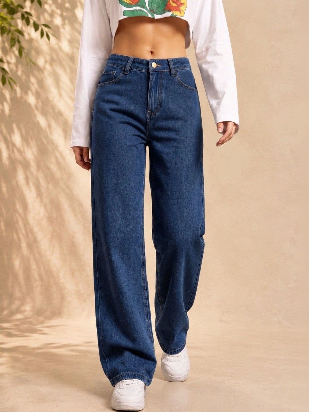 DressBerry Women Comfort Wide Leg High-Rise Light Fade Stretchable Jeans thumbnail 3