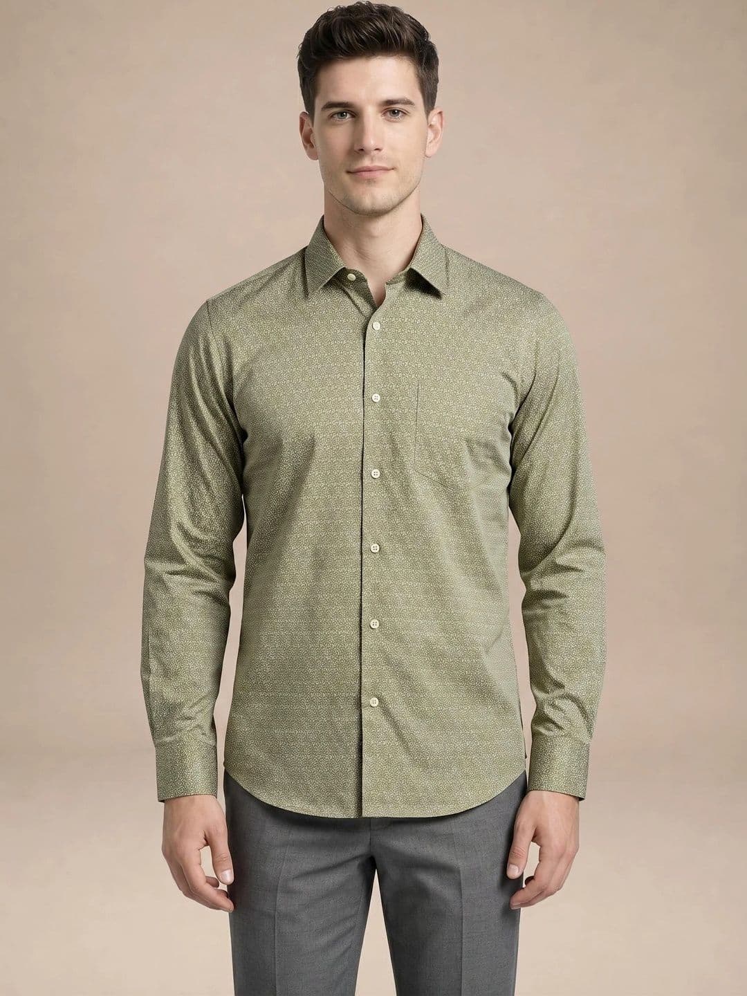 Turtle Men Standard Slim Fit Printed Semiformal Shirt thumbnail 5
