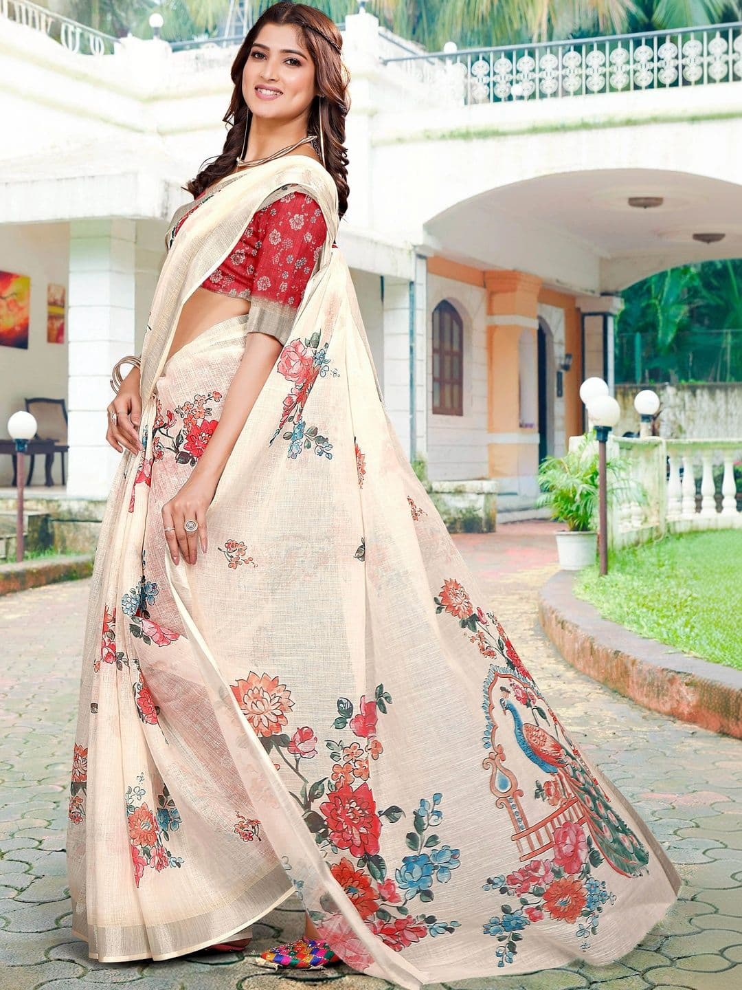 HERE&NOW Floral Saree thumbnail 6